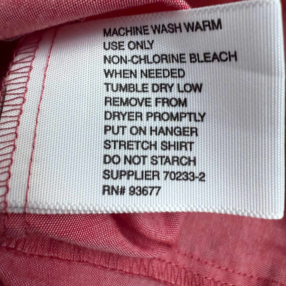 J Ferrar Mens Pink Slim Fit Stretch Button Down Dress‎ Shirt XL 17 17.5 - Picture 3 of 8